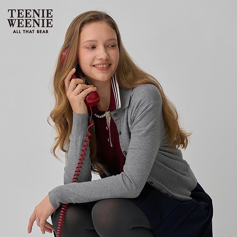 Teenie Weenie Bear Women's Polo Collar Knit Cardigan