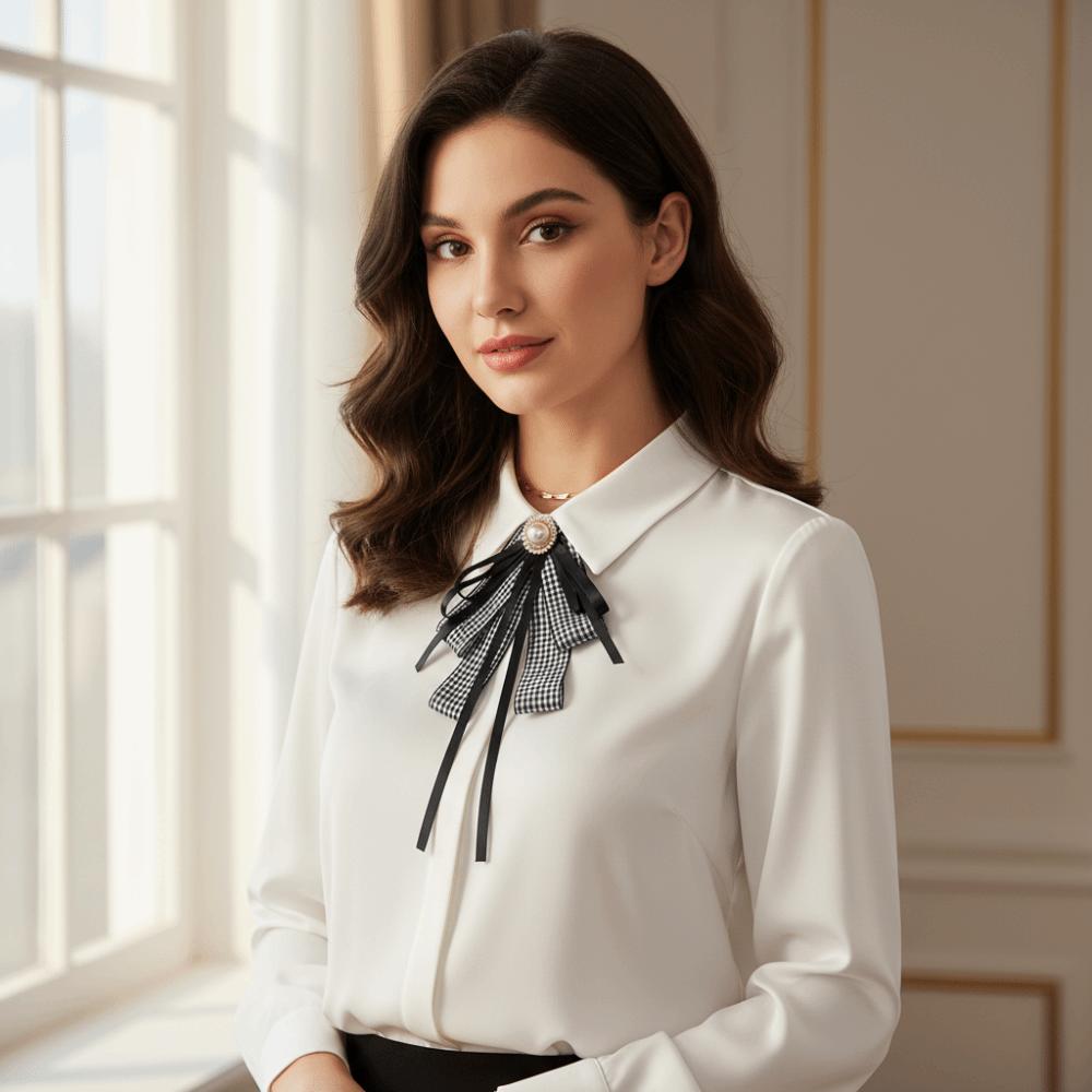 Bowknot Black Bow Brooch Pin Tie Shirt Lace Ribbon Badge Brooch Lapel Pin Black Ribbon Pin  Funeral