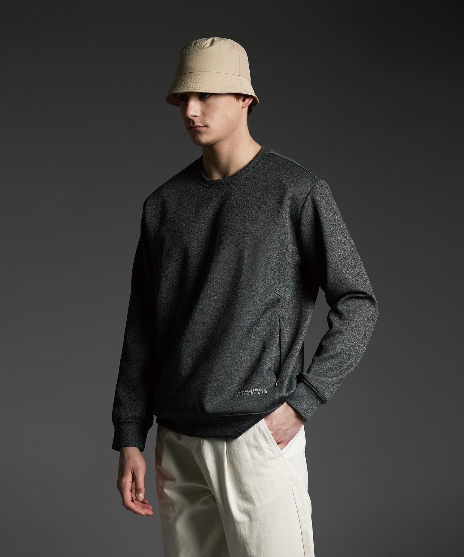 Crew Members Only Hidden Zip Pullover M Gray Melange Gray/M