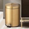 5L Champagne Gold Pedal Trash Can with Lid for Kitchen Use