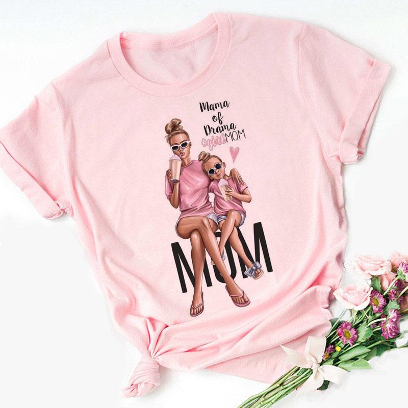 Super Mom T shirt Women Mothers Love Print Pink Tshirt Harajuku Mama TShirt Tops tee shirt Femme Summer
