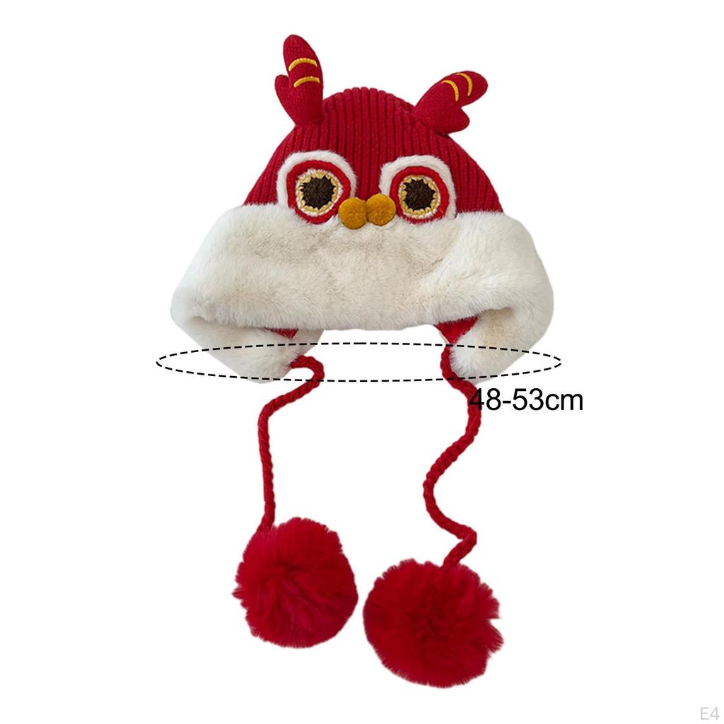 Chinese Hat Warm Gift Cute Soft Skating Skiing Animal Headwear for Kids 68 Years Old Girls