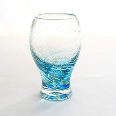 Kubakasa Ryukyu Glass Beer Glass Beer Mug with Fluorite Inclusions Okinawa Souvenir Beer Glass Water LOVE&STAR Glow-in-the-Dark