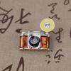 Vintage Retro Enamel Diamond Camera Brooch Badge