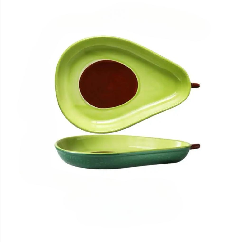 Ceramic tableware Cute avocado shaped plate Personality fruit salad bowl Net red girl heart fruit plate japanese dish set dishes