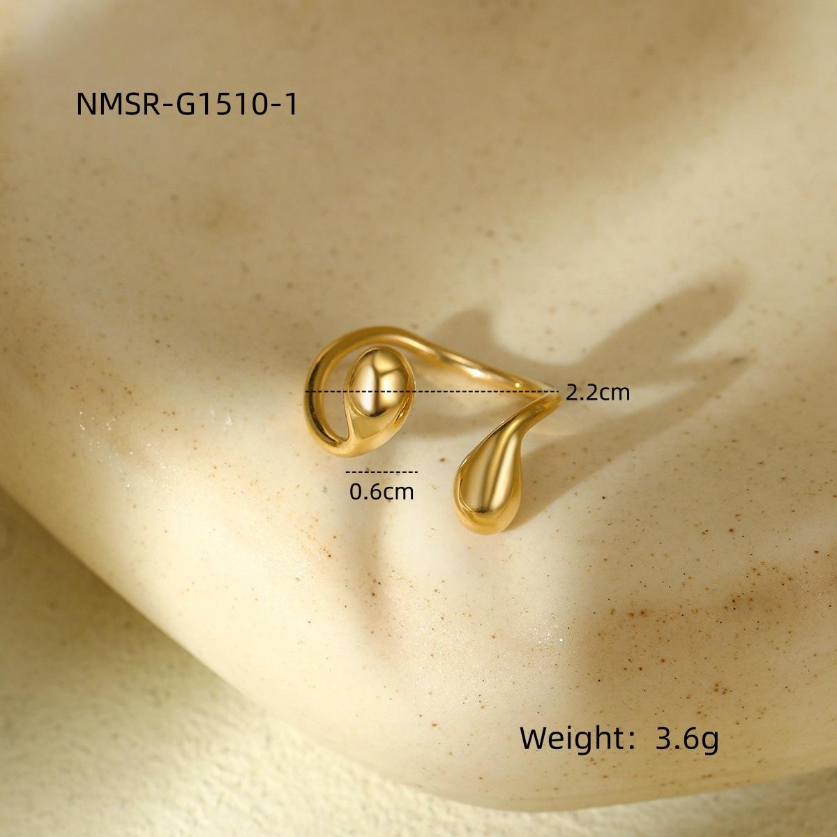 GEMCHIC Women s Irregular Round Water Drop Titanium Steel Bracelet Fashion Stainless Steel Bracelet and Ring Set