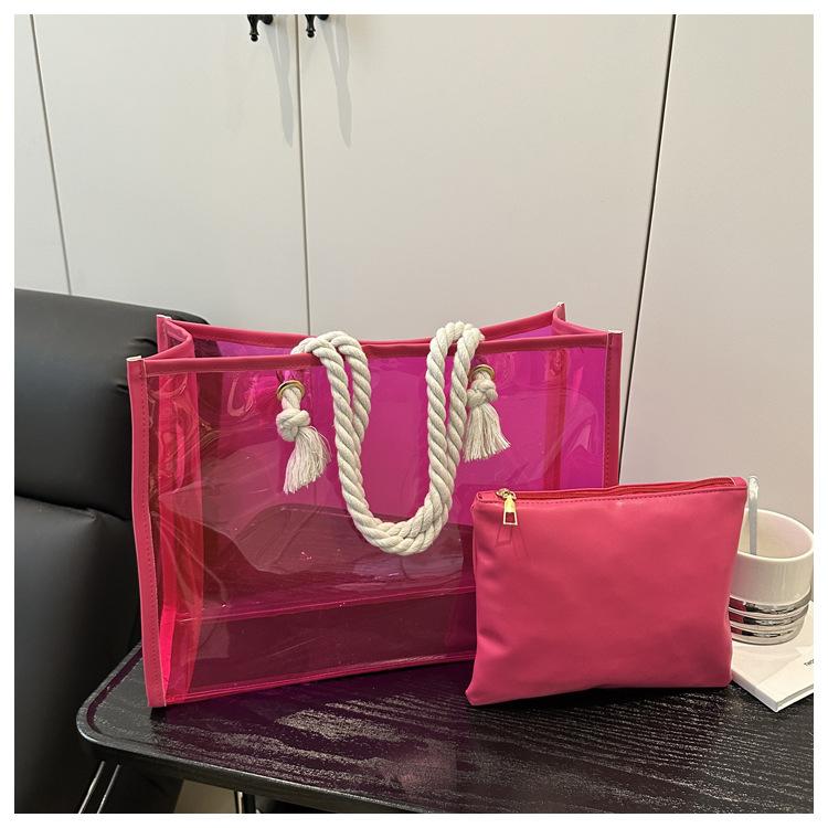 PVC Mother and Child Transparent Simple Summer New Fashion Large Capacity Tote Underarm Shoulder Bag