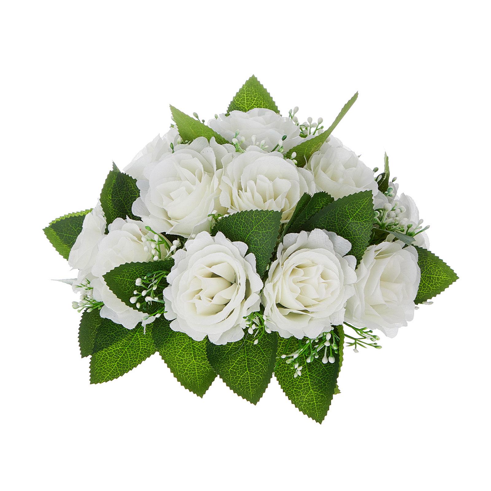 

Свадебные цветочные шары для украшения центра стола, искусственные цветочные шары, искусственные розы для свадебной вечеринки, дня святого Валентина белый