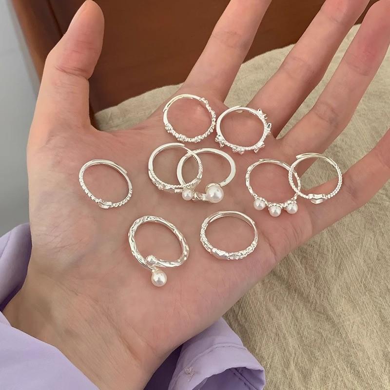 Unique Geometric Love Pearl Ring For Women High-quality Copper Adjustable Design Stylish Colors For Every Occasion