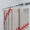 Red Stitch Bathing Shower Curtain Waterproof Fabric Printing Baseball Sports Decor Home Decoration Wash Bag New Arrival