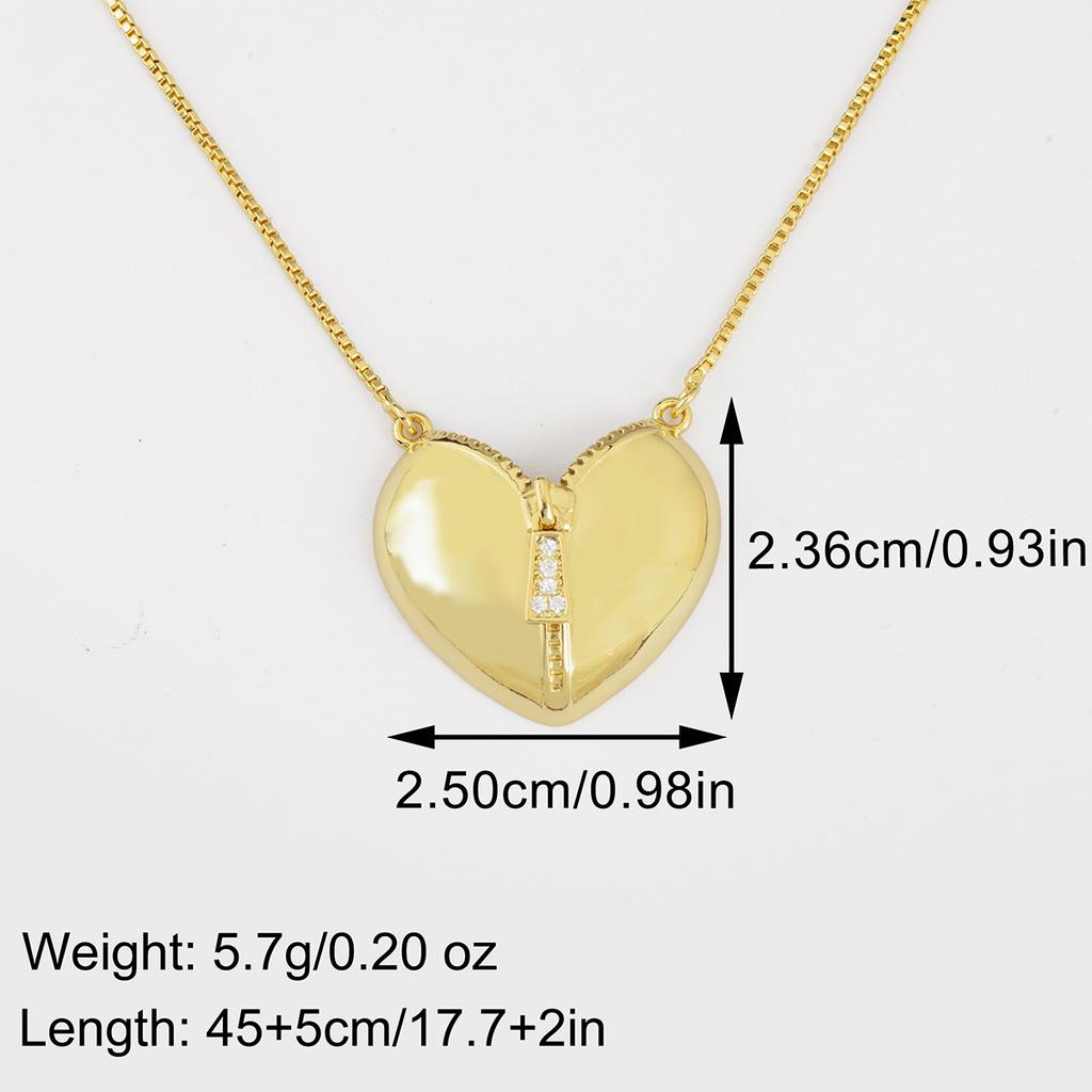 Nidin Light Luxury 3 Styles Sparkling Zircon Heart Pendant Necklace Vintage Romantic Love Jewelry Gift For Women Girlfriend Wife