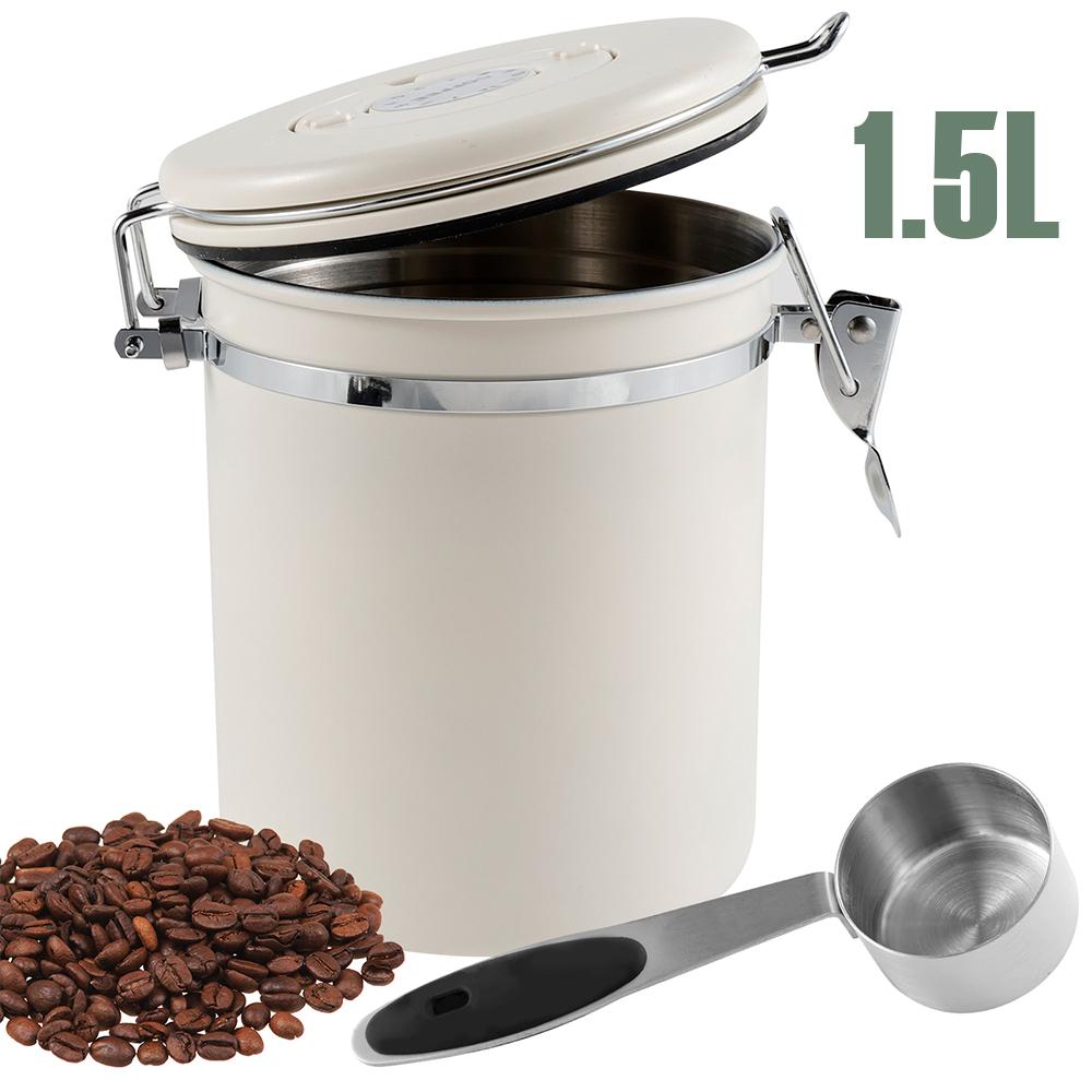 Large Capacity Coffee Storage Container Double Airtight Stainless Steel Coffee Storage Can with Lids for Coffee Beans Tea Sugar