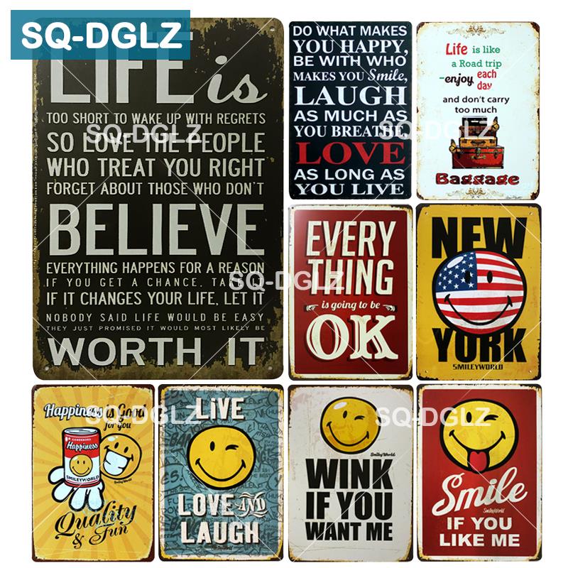 

[СК-ДГЛЗ] Улыбка Металлический знак Все в порядке Жестяной знак Металлические знаки Домашний декор Живопись Таблички Арт-плакат