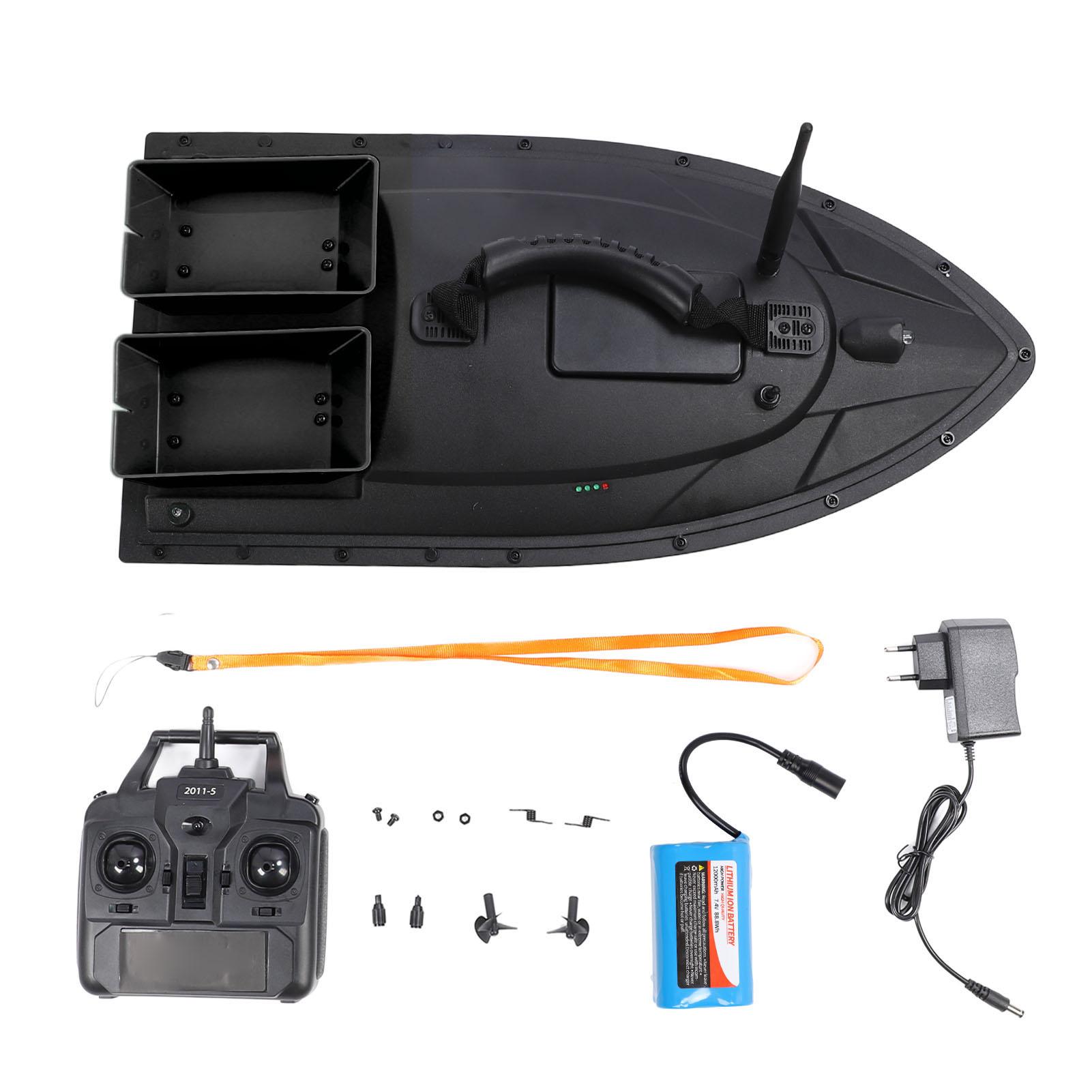 

Радиоуправляемая лодка для приманки на расстоянии 500 м, электрическая рыболовная лодка с дистанционным управлением и контейнерами для приманки весом 1,5 кг Black