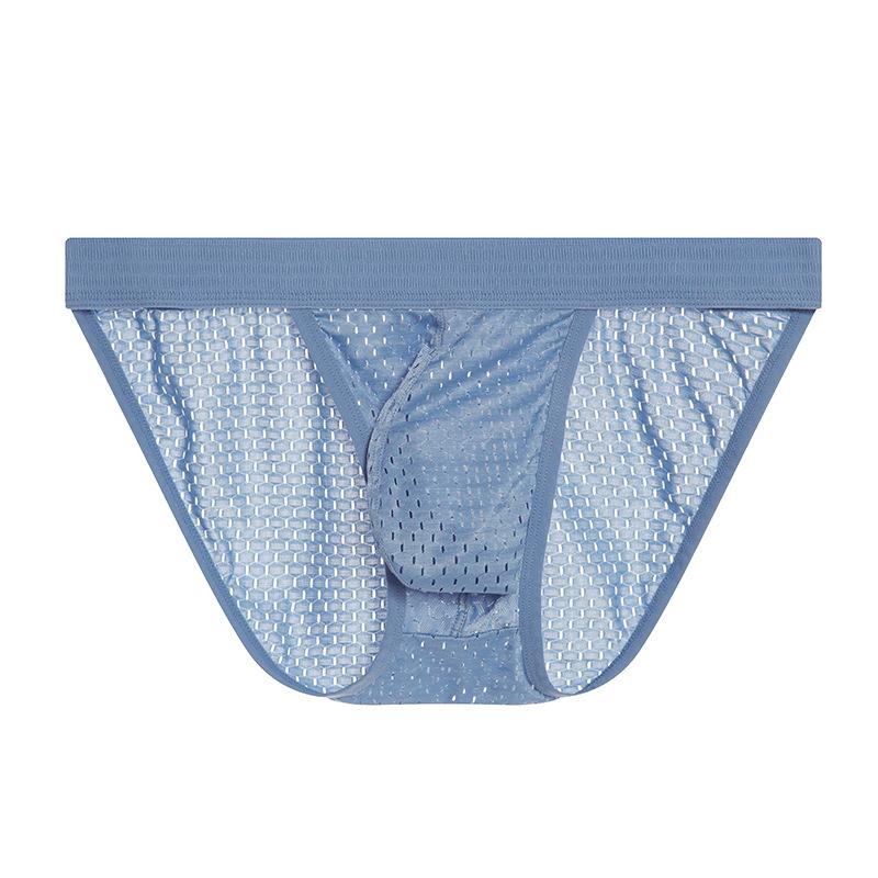 Men's Wide Waist Mesh U-Pouch Low Waist Sports Underwear, Large Size, Breathable High Cut Design