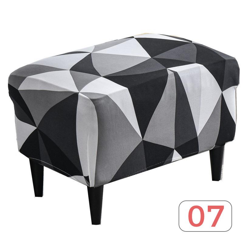 Nordic Style Ottoman Covers Spandex Rectangle Stool Cover All-inclusive Footstool Covers Furniture Protector Sofa Footrest Cover