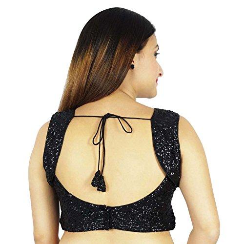 Dense Sequins Choli Black Designer Wear Bollywood Crop-Top Ready-Made Blouse