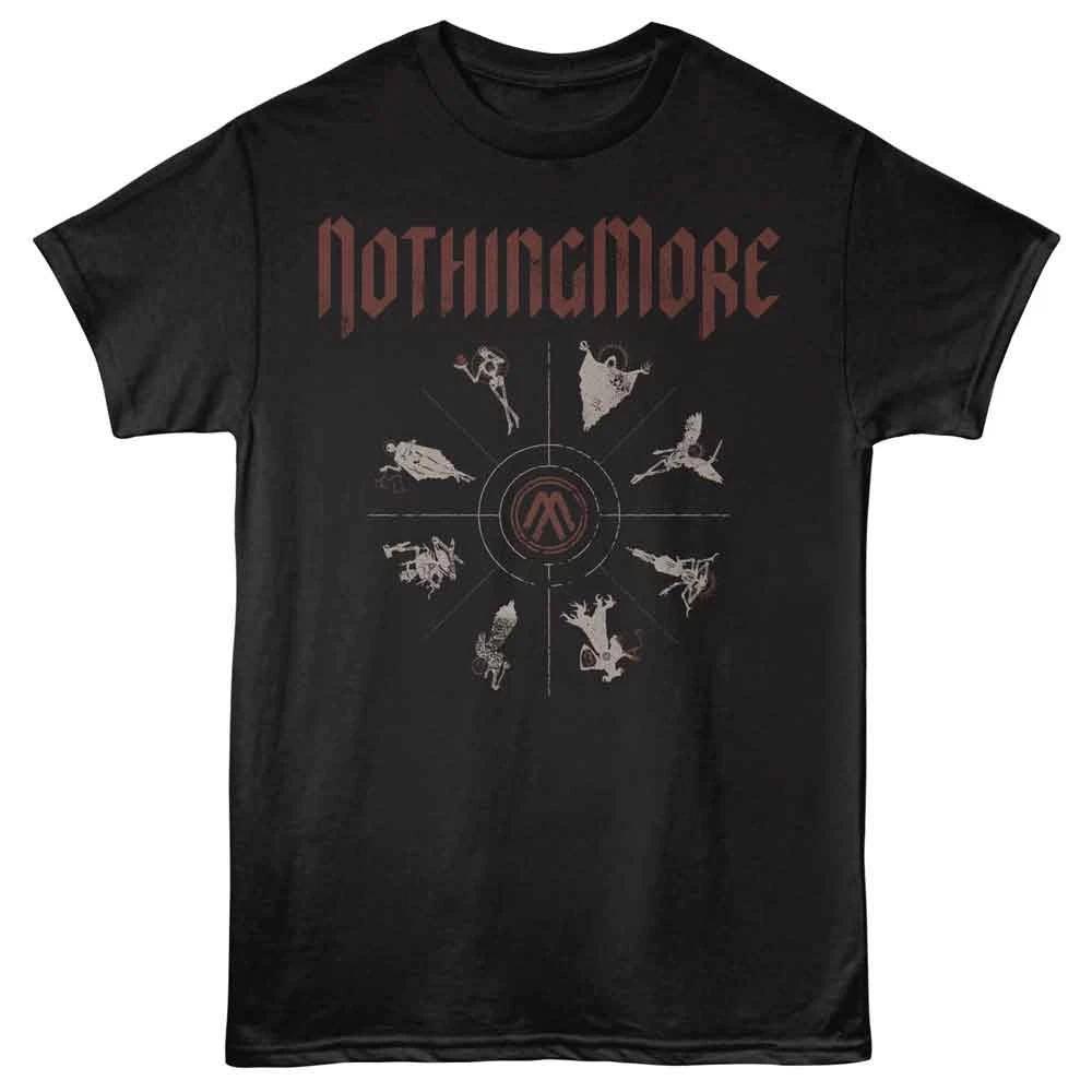 Nothing More - Circle Of Lions - Front Print Adult Solid T-Shirt - Black
