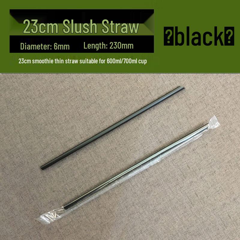 Hantun Disposable Black Pointed Tip Plastic Straws