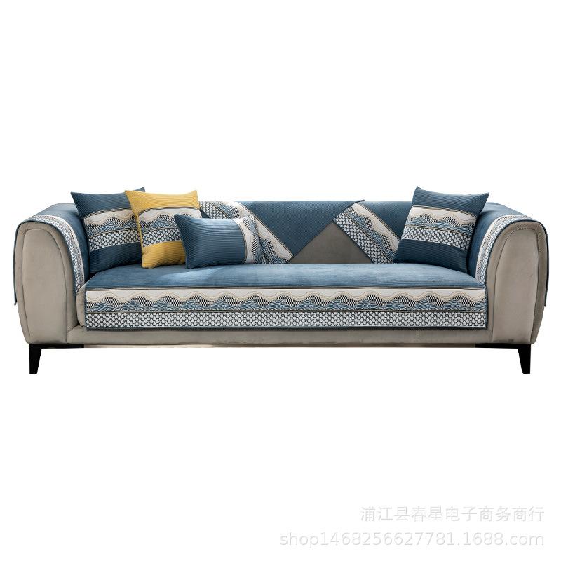 Nordic Einfache Sofa Kissen Vier Jahreszeiten Universal Nicht-Slip Sofa Abdeckung Chenille Licht Luxus Kissen Rückenlehne Handtuch