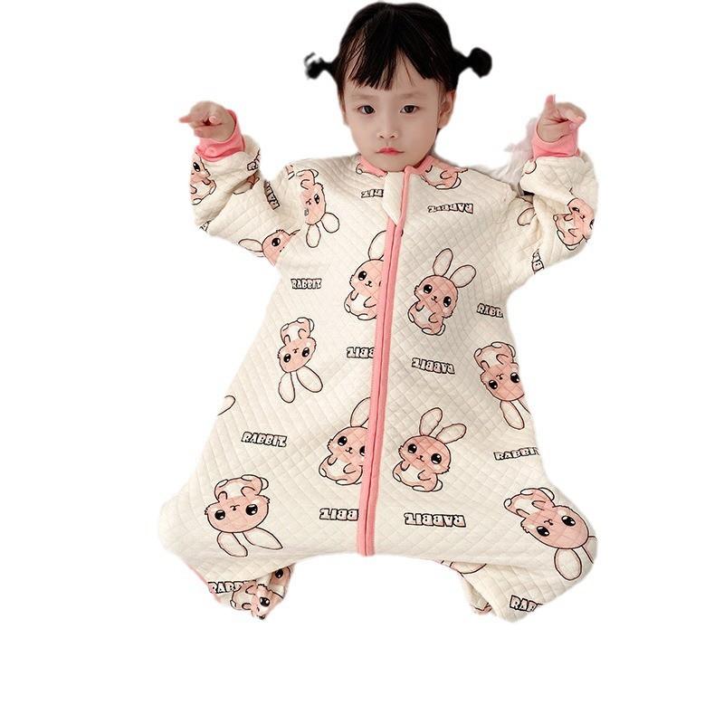 A-Class Cotton Warm Sleeping Bag Kids Boys Girls 8-12 Years Thick Fleece-Lined Footless Pajama Style Sleep Sack