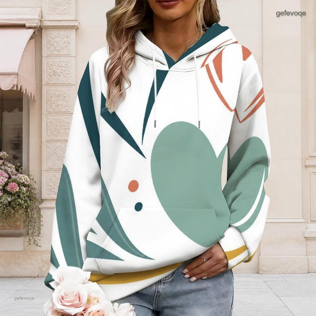 Plus Size Womens Drawstring Hooded Sweatshirt Long Sleeve Loose Soft Casual Leisure Daily Street Top