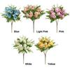 15 Heads Tea Rose Artificial Flower Multicolor Silk Petals Simulation Rose Flower Green Leaves Floral Arrangement Faux Flower