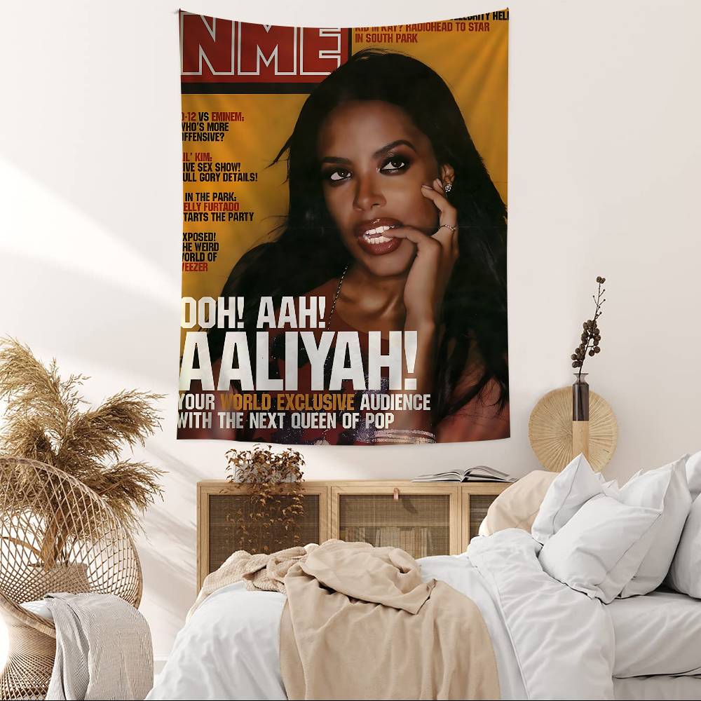 Singer Aaaliyah Hanging Bohemian Tapestry Hanging Tarot Hippie Wall Rugs Dorm Japanese Tapestry