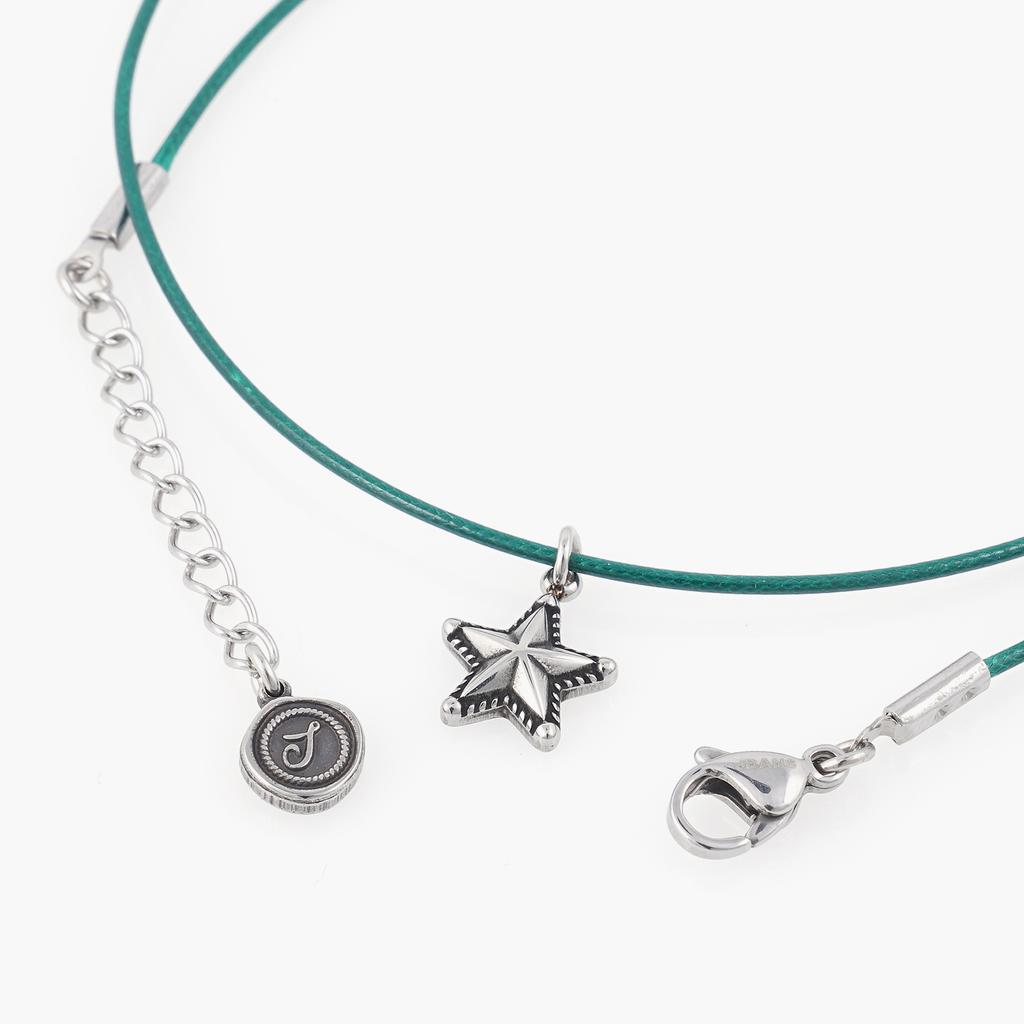 Jbans Classic Antique Sheriff Star Pendant Soft String Necklace (C2501-An859)