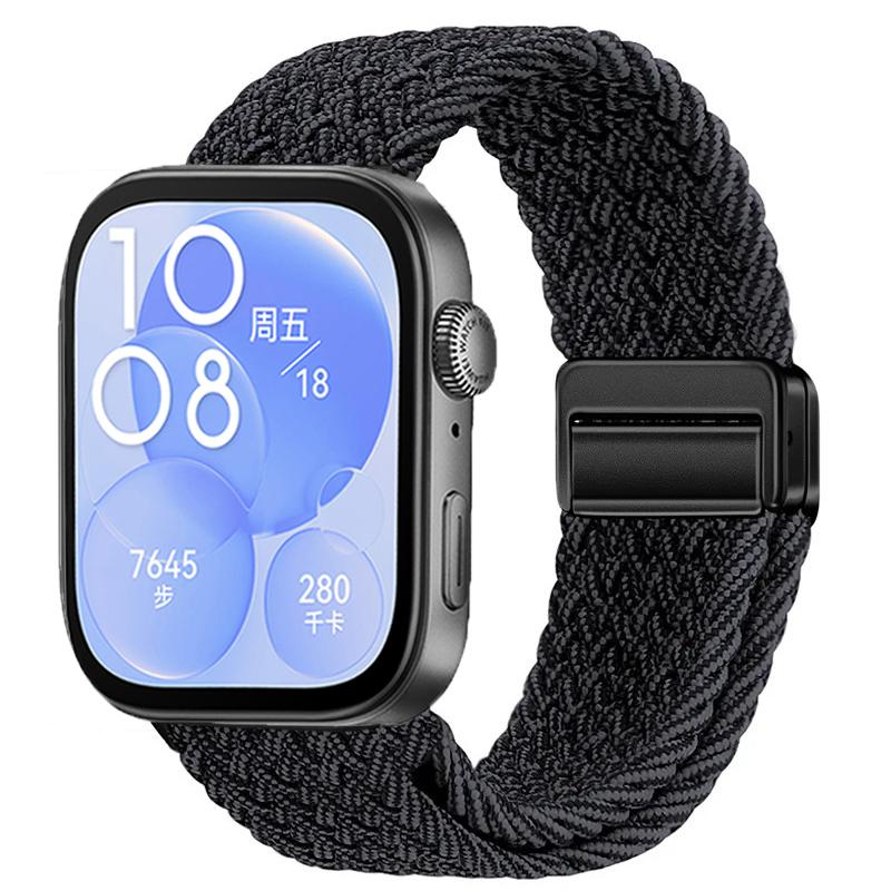Nylon Braided Strap for Huawei Watch Fit 3/4/4 Pro Magnetic Adjustable Comfortable Band for Huawei Watch Fit 4/3 Bracelet Belt