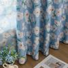 1PC LOZUJOJU Literary Pastoral Style Blue Flower Printed Curtain Full Blackout Curtains for Bedroom Living Room Balcony Window for Home Decor