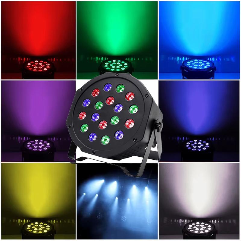 Colorful 18 LED Par Light RGB Stage Light DMX512 with Remote Control Sound Activated Party Lighting for Home Bar Event Show