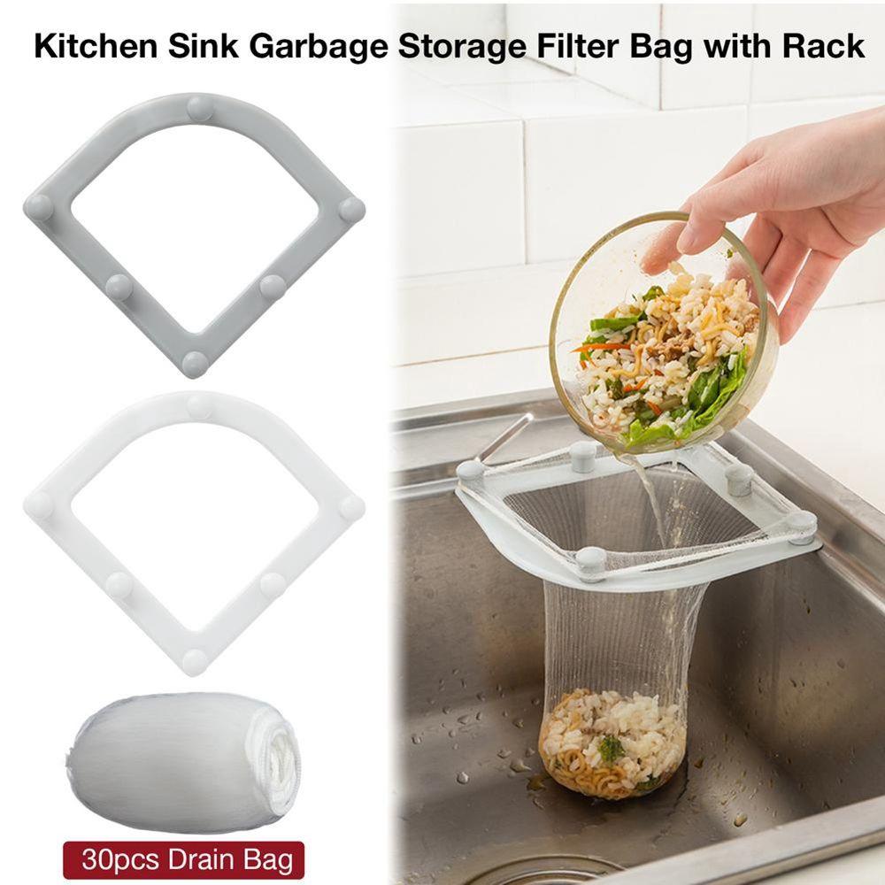 Trash Gadgets Leftovers Sink Filter Bag Strainer Bags Triangle Drainage Rack Kitchen Accessories