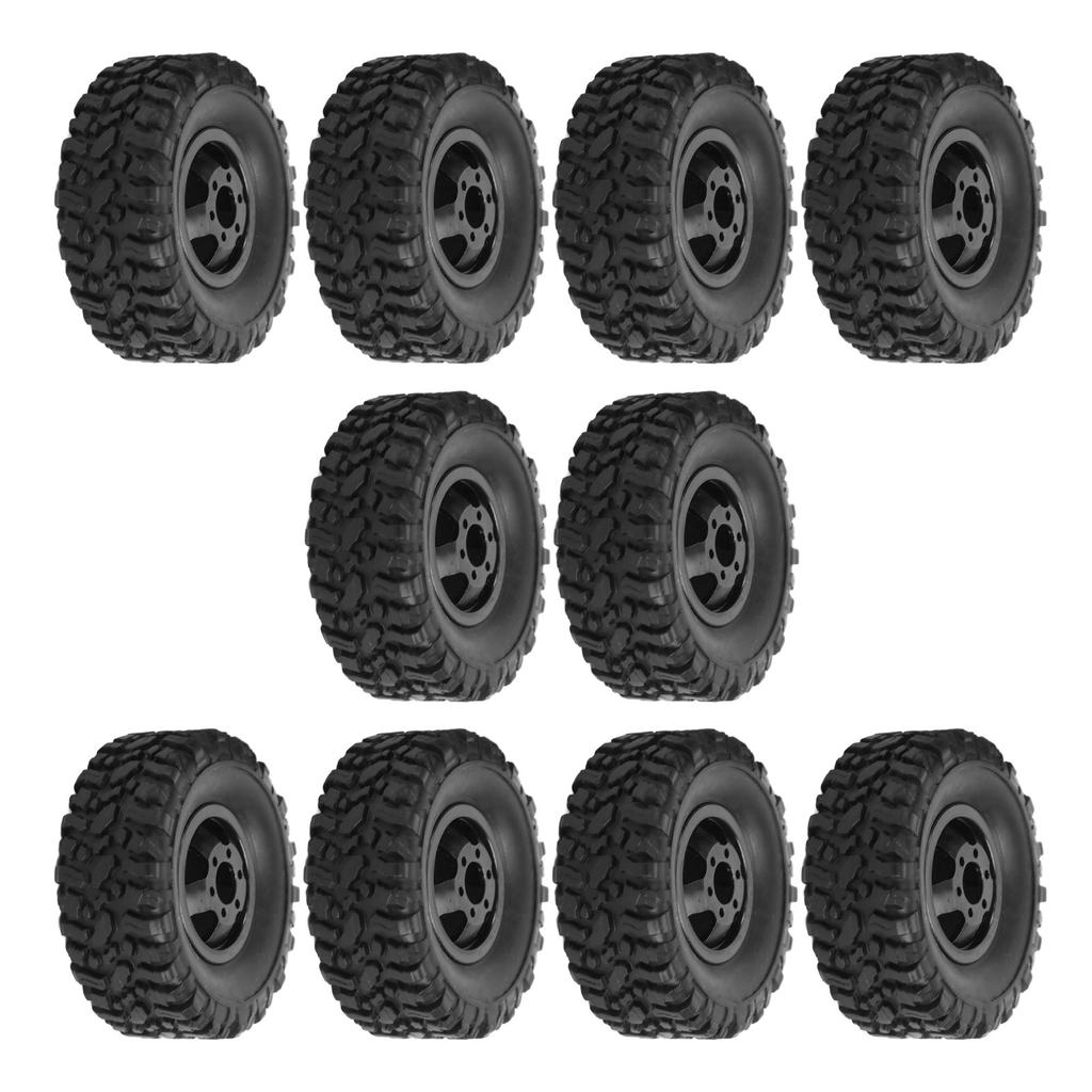 6WD Rubber Tires Aluminum Alloy Wheel Hub for WPL B24 B36 1 16 RC Car Upgrade PartBlack