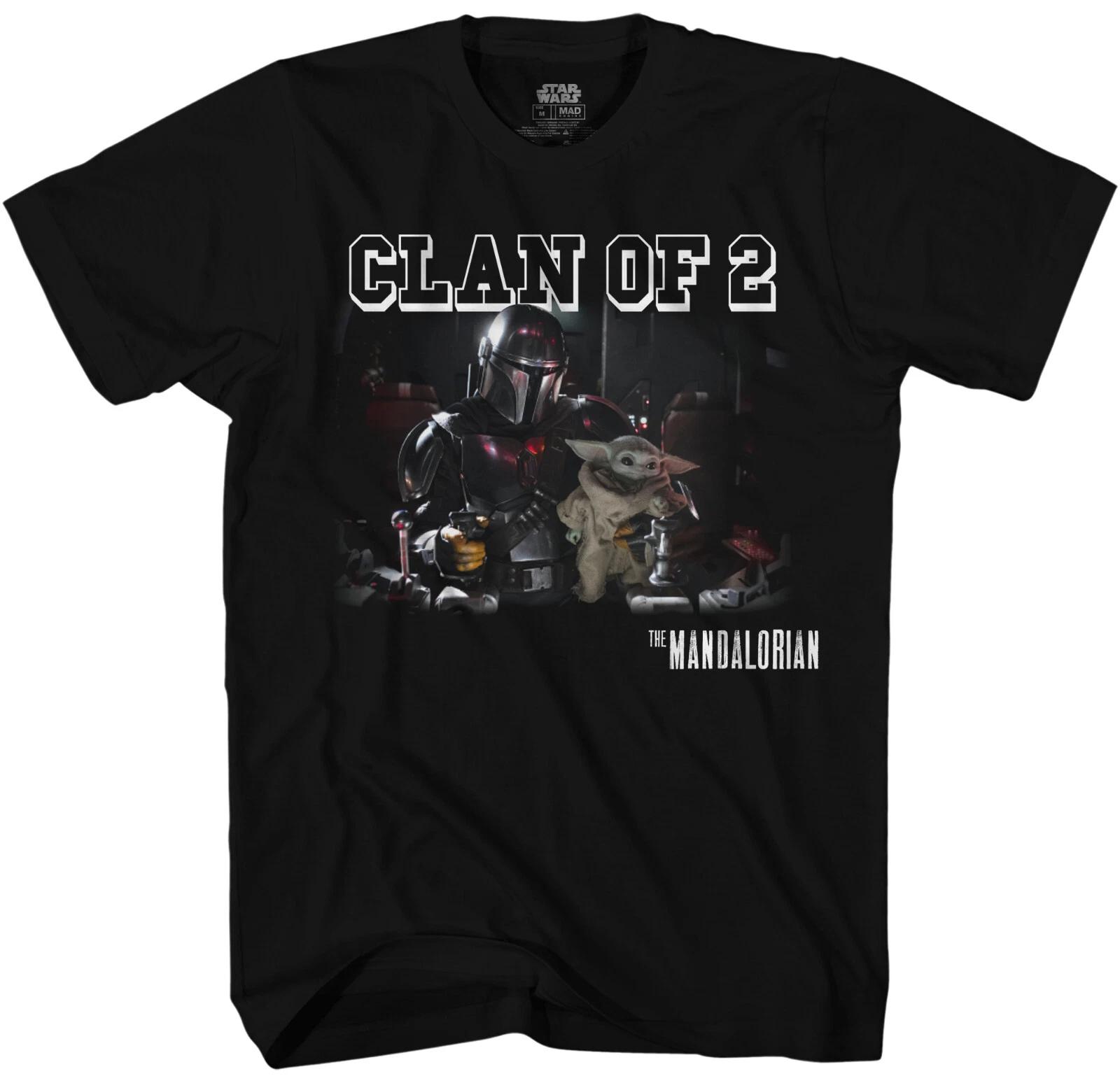 Star Wars The Mandalorian Mando and Baby Yoda Clan of 2 Men s Black T-Shirt New M