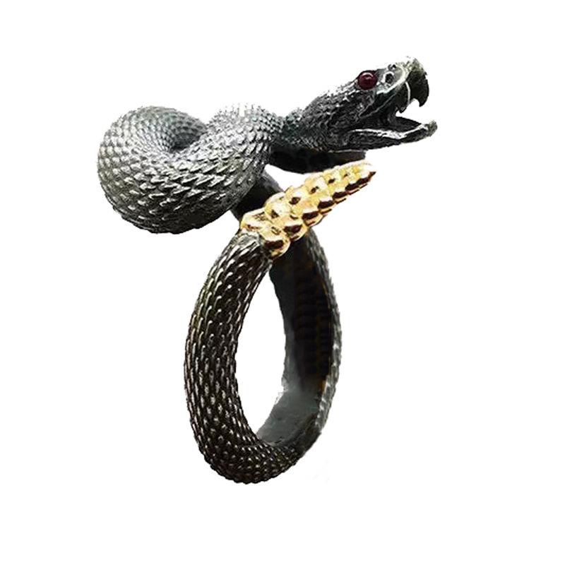 Vintage Gothic Domineering Black Color Snake Ring For Men Women Punk Handmade Stainless Steel Ring Jewelry Accessories Gift 2026