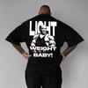 Man Black Cotton TShirt Bodybuilder Streetwear Graphic Tee Fitness Muscle Gym - Men's Summer Cotton Graphic Tee