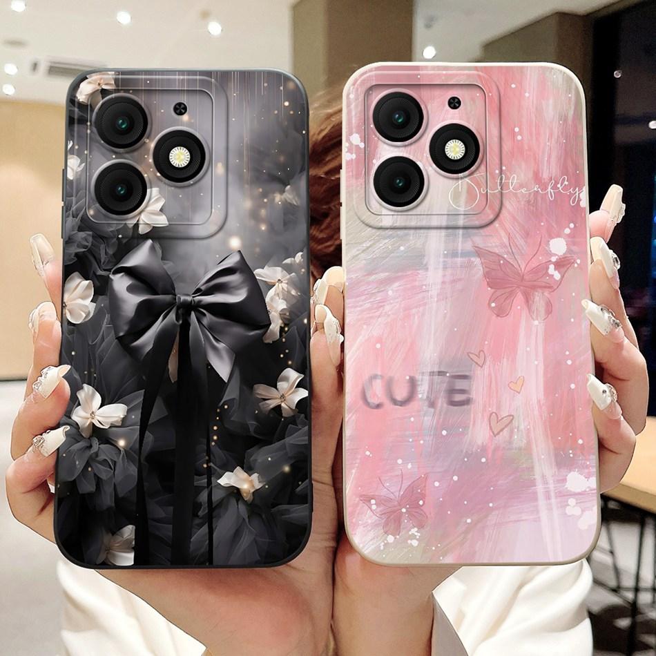 For Itel A50 A50C A667L A669L Beautiful Bow Rose Painting Phone Case For ItelA50 ItelA50C Soft Silicone Shockproof Cases