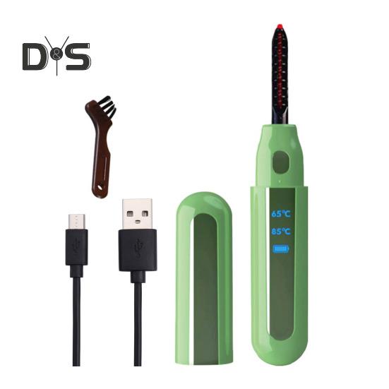 

Электрические щипцы для завивки ресниц с подогревом, 2 температурных режима, USB-зарядка, портативные, для путешествий, быстрый нагрев, мини-инструменты для завивки ресниц для женщин зелёный