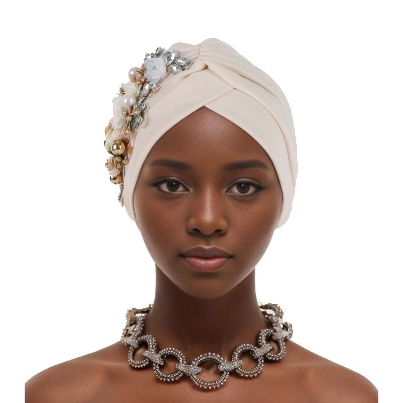 New Sticky Flower Solid Color Watermelon Hat Baotou Hat African Hat Muslim Hat