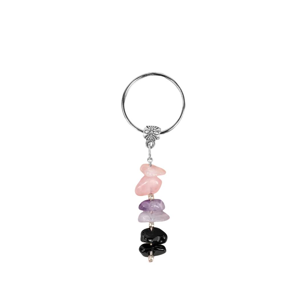 Natural Crystal Charm Keychain