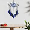 Boho Style Evil Eye Dream Catcher Handmade Blue Wall Hanging Woven Dream Catcher for Home Office Bedroom Living Room