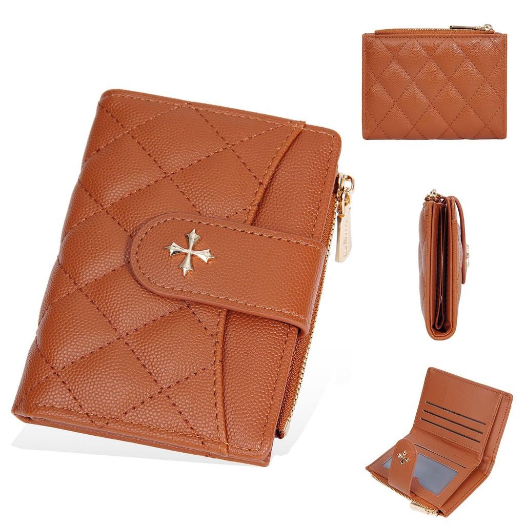 Minimalist Pu Material Ladies Short Wallet With Letter Printed And Card Organizer For Women