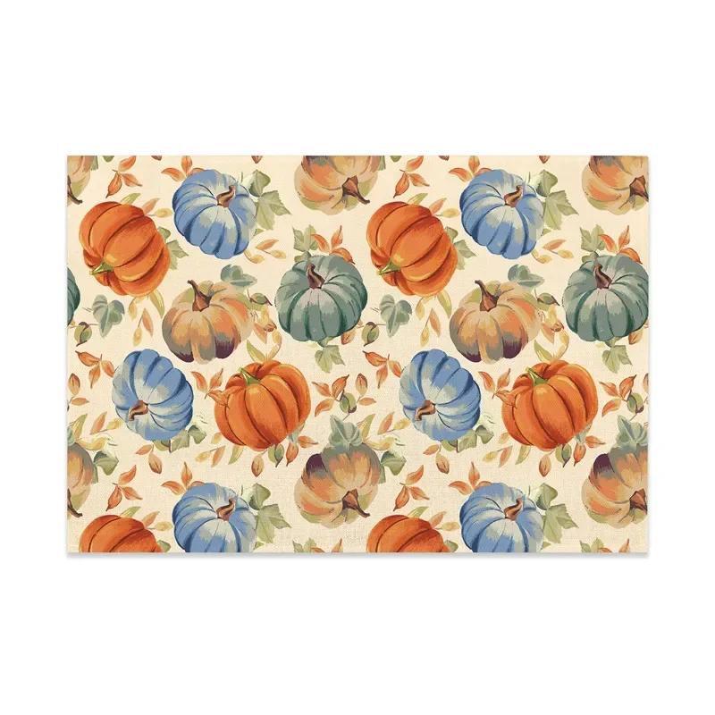 

Happy Fall Sunflowers Pumpkins Dwarfs Maple Leaves Placemats For Dining Table Kitchen Linen 1PC 30x45CM 1PC 30x45CM
