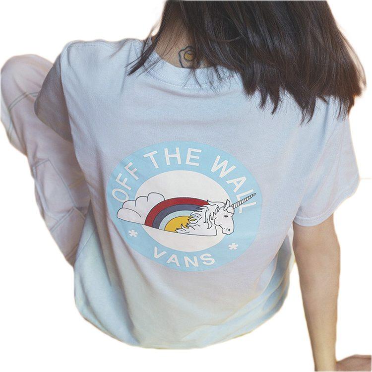 Vans T Shirt Women's Light Blue VN0A54IMUUU