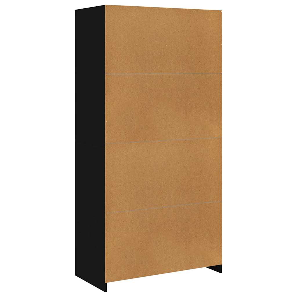 Wardrobe Black 100x50x200 Cm Particleboard