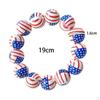 Armband zum 4. Juli Perlenarmband Erwachsene Trendschmuck Armreif Holzperle Unabhängigkeit