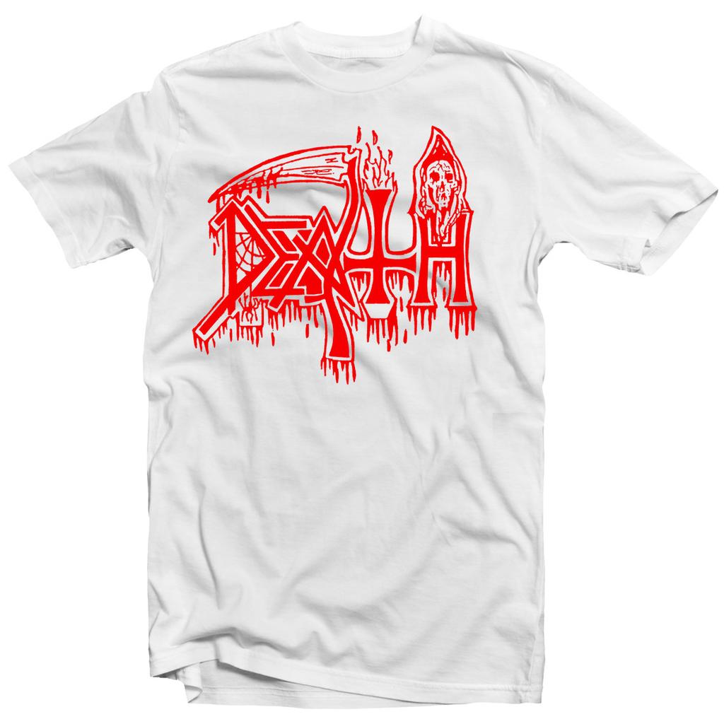 DEATH Logo Classico (Rosso su Bianco) T-Shirt NUOVA! Relapse Records TS4159