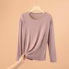 Plus Size Modal Long-Sleeve Loose Fit Round Neck T-Shirt for Women