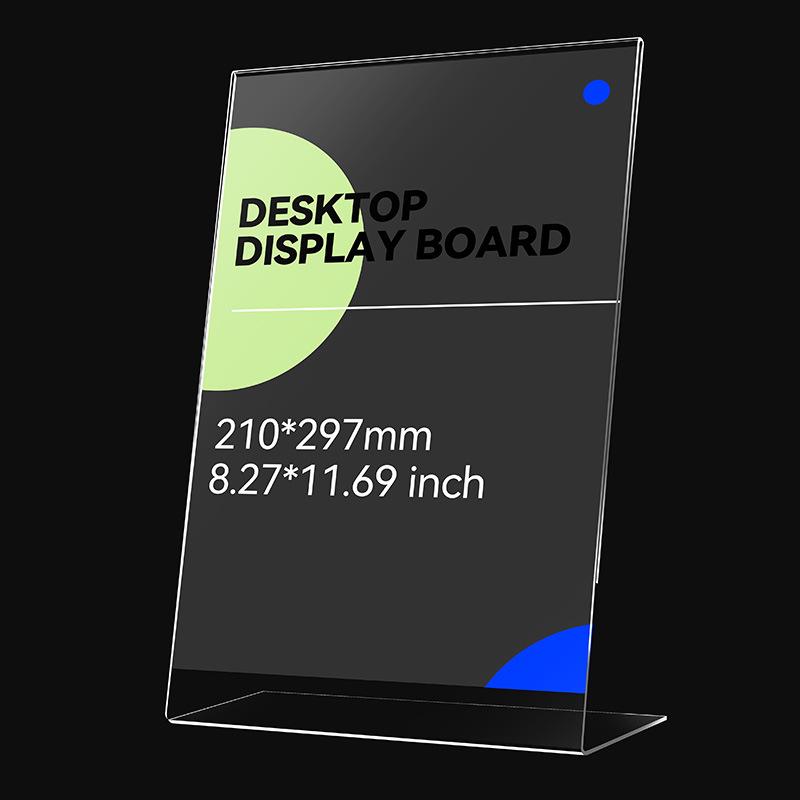 A4L PVC Menu Display Stand: Acrylic Table Card Holder for Commercial Advertising